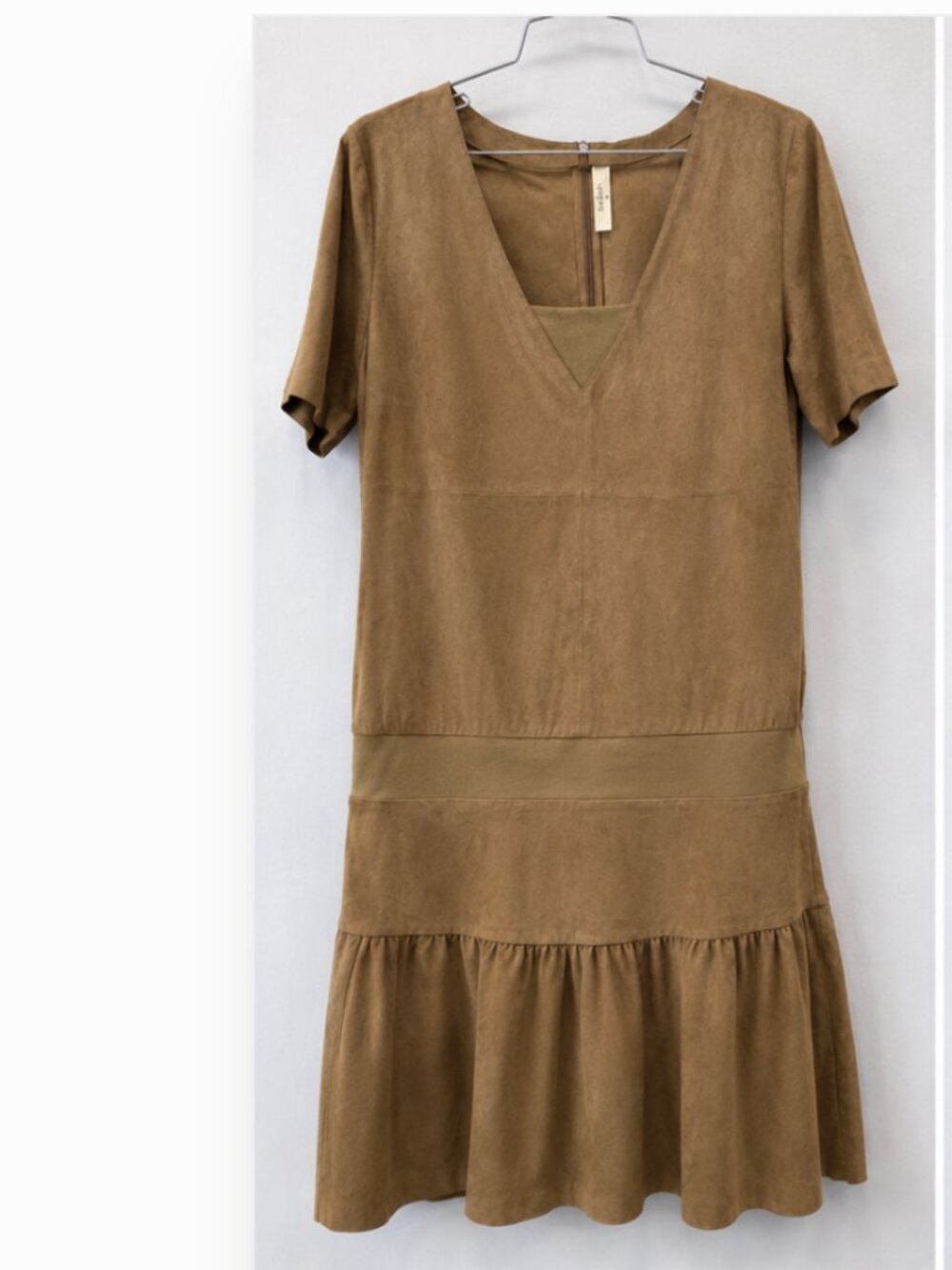 Ba&sh Suede Mini Dress - Boho Western Festival Country Concert Drop Waist 10 - Picture 2 of 7